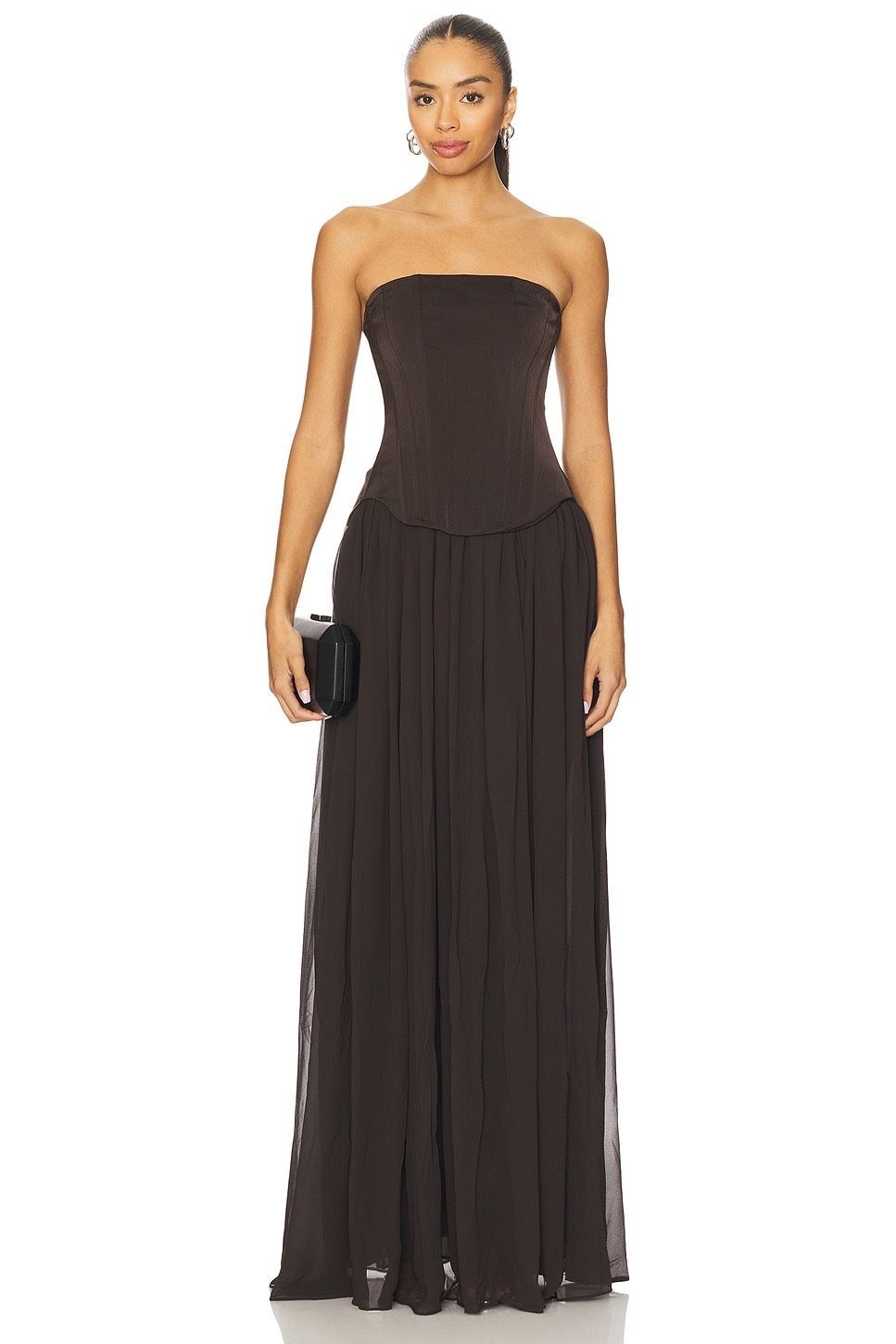 Lovers And Friends Delia Gown In Chocolate Brown Size Xs $340